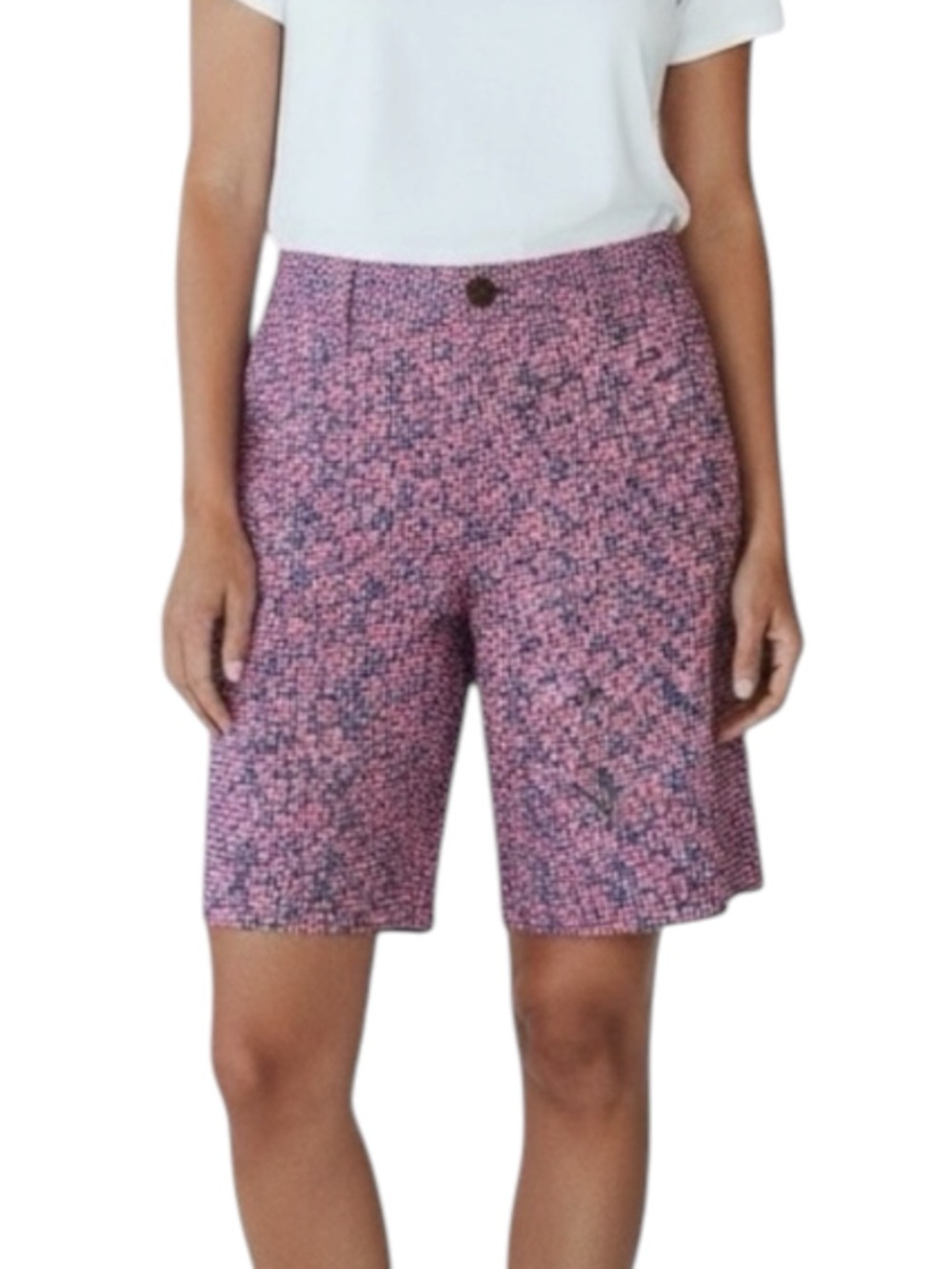 LADY HAGEN Vibrant Checkered Golf Bermuda Shorts in Pink/Blue Size 0